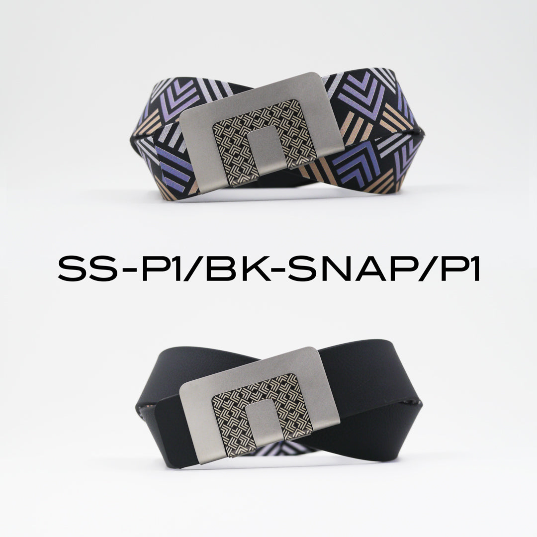 MIN BELT - SILVER BUCKLE, BLACK P1 STRAP